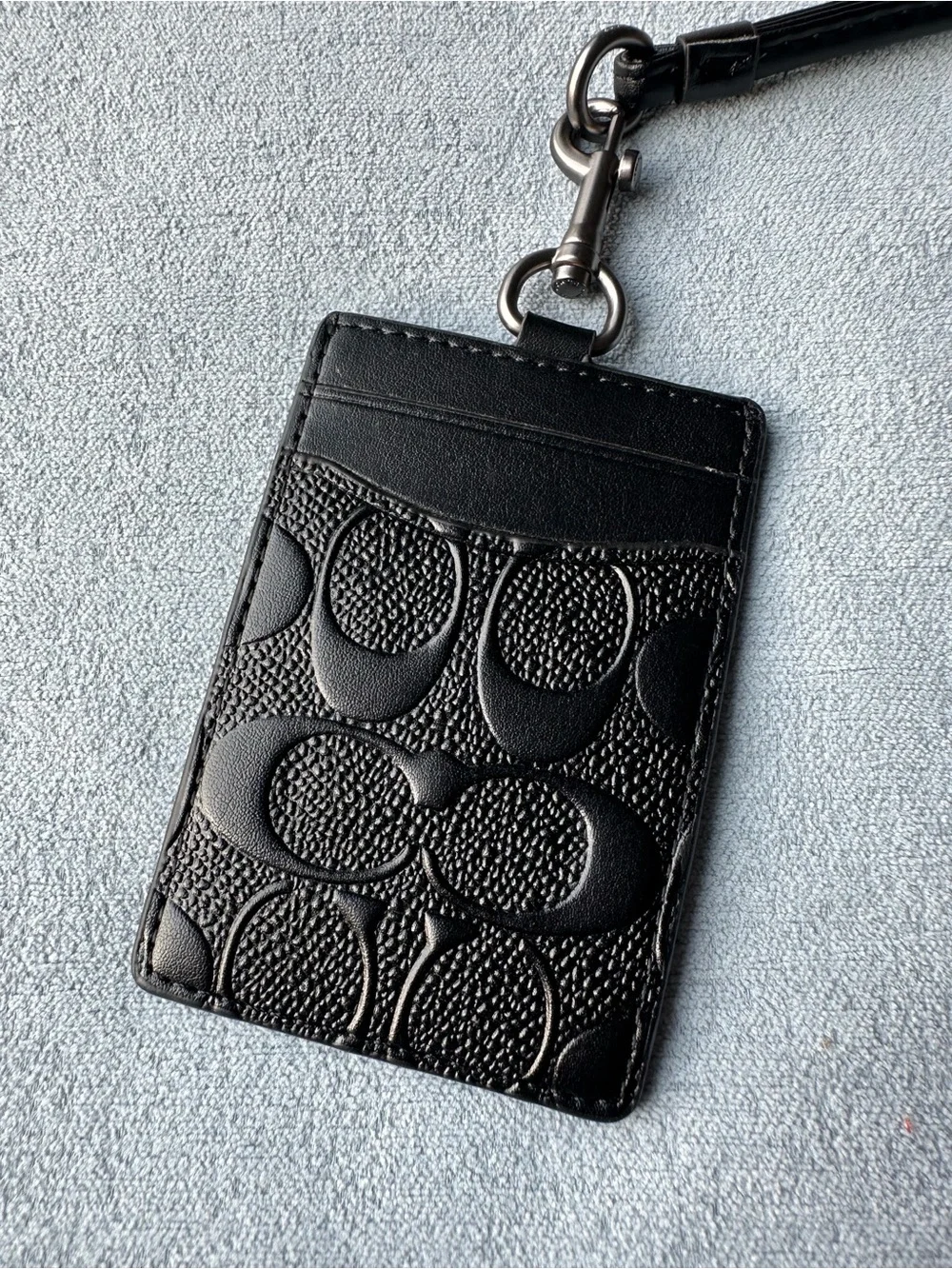 Brand New Coach Embossed C Logo ID Badge Lanyard Wallet, Unused No Box